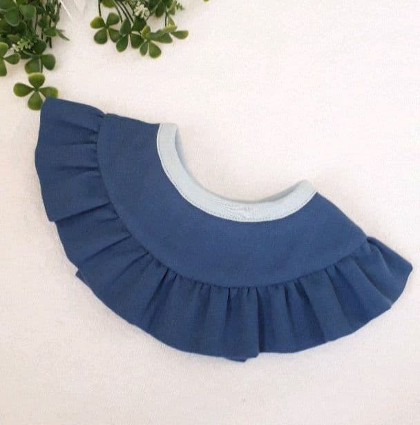 【送料無料】フリフリまんまるスタイ(ボタニカルブルー×ブルー)