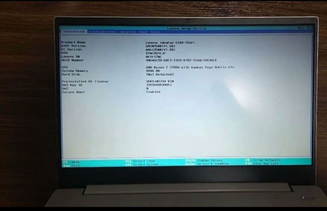 【ジャンク】Lenovo Ideapad S340 15api