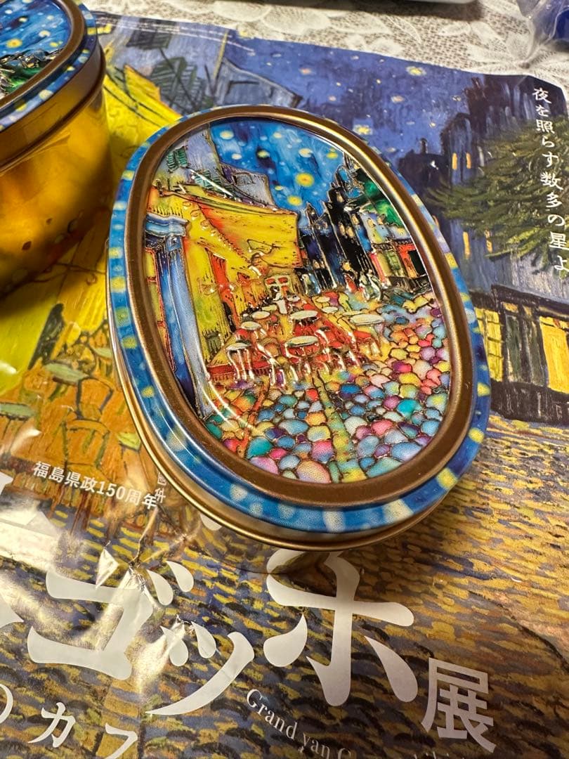 Stein ゴッホ展 まめべこ夜のカフェテラス缶　坪沼八幡神社御神蛇御朱印