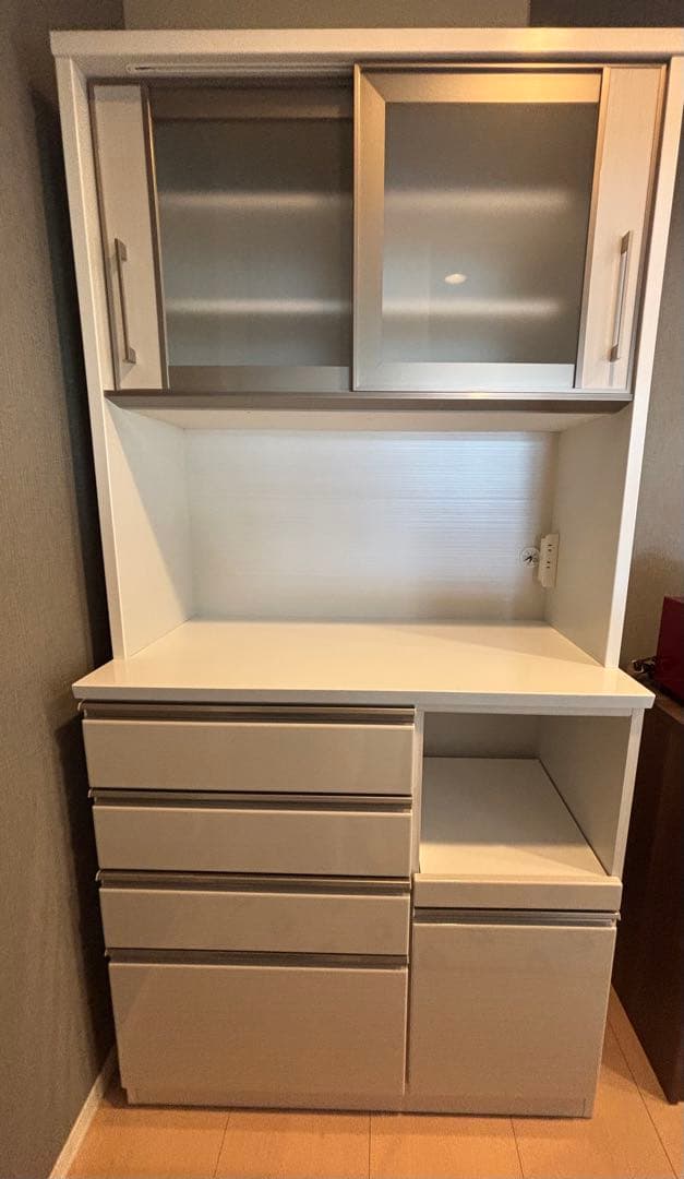 食器棚　ダイニングボード カップボード 幅約100cm ホワイト