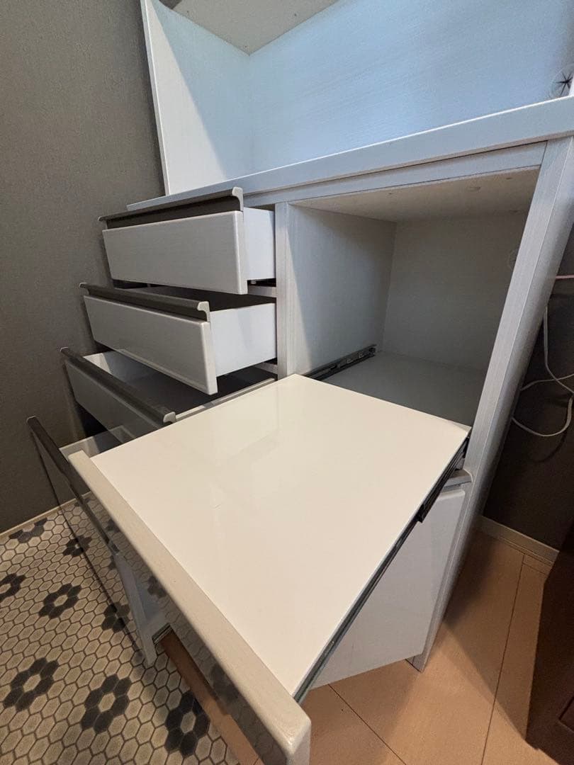 食器棚　ダイニングボード カップボード 幅約100cm ホワイト