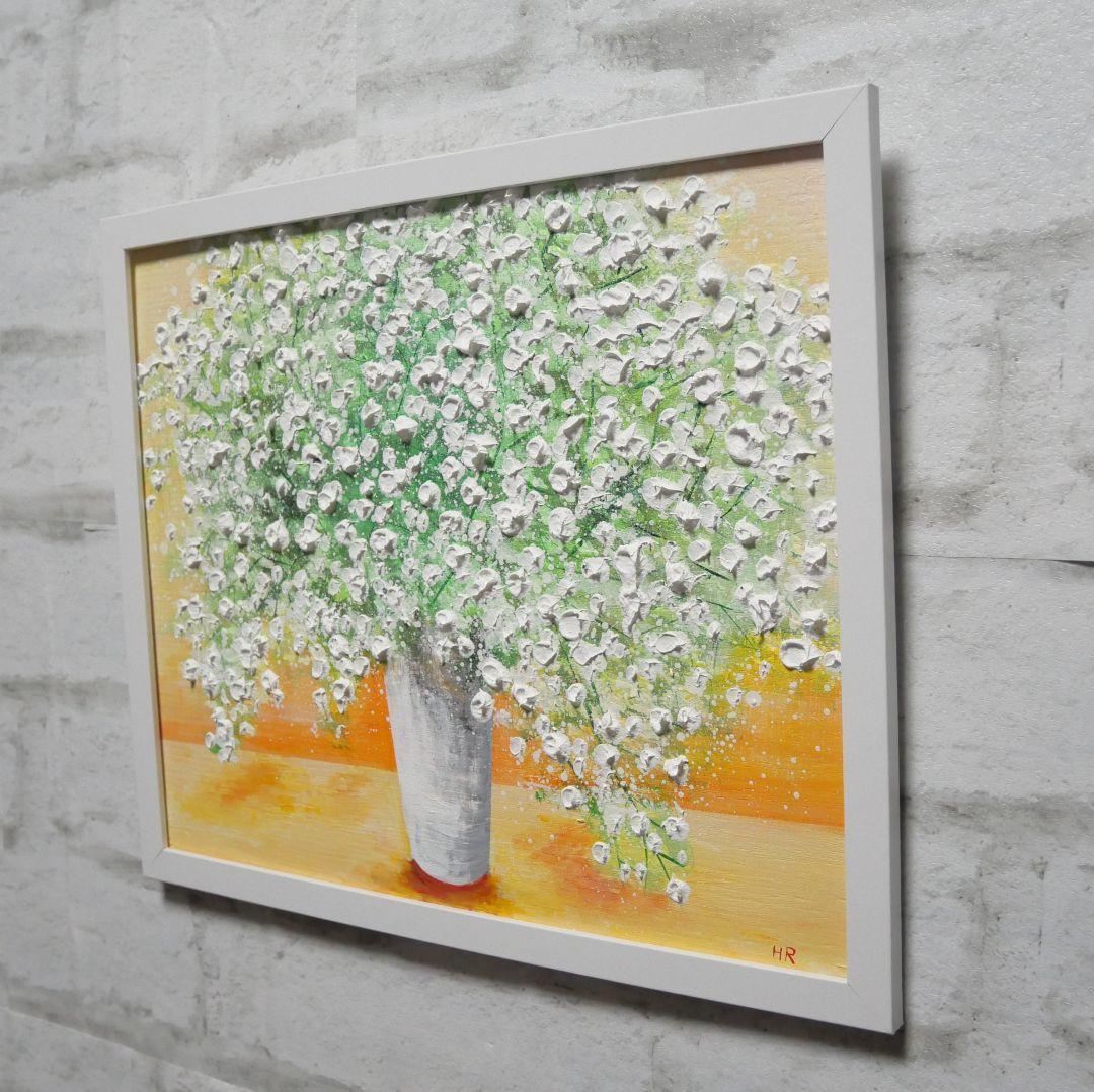 油絵 油彩 油彩画 絵 絵画【かすみ草】