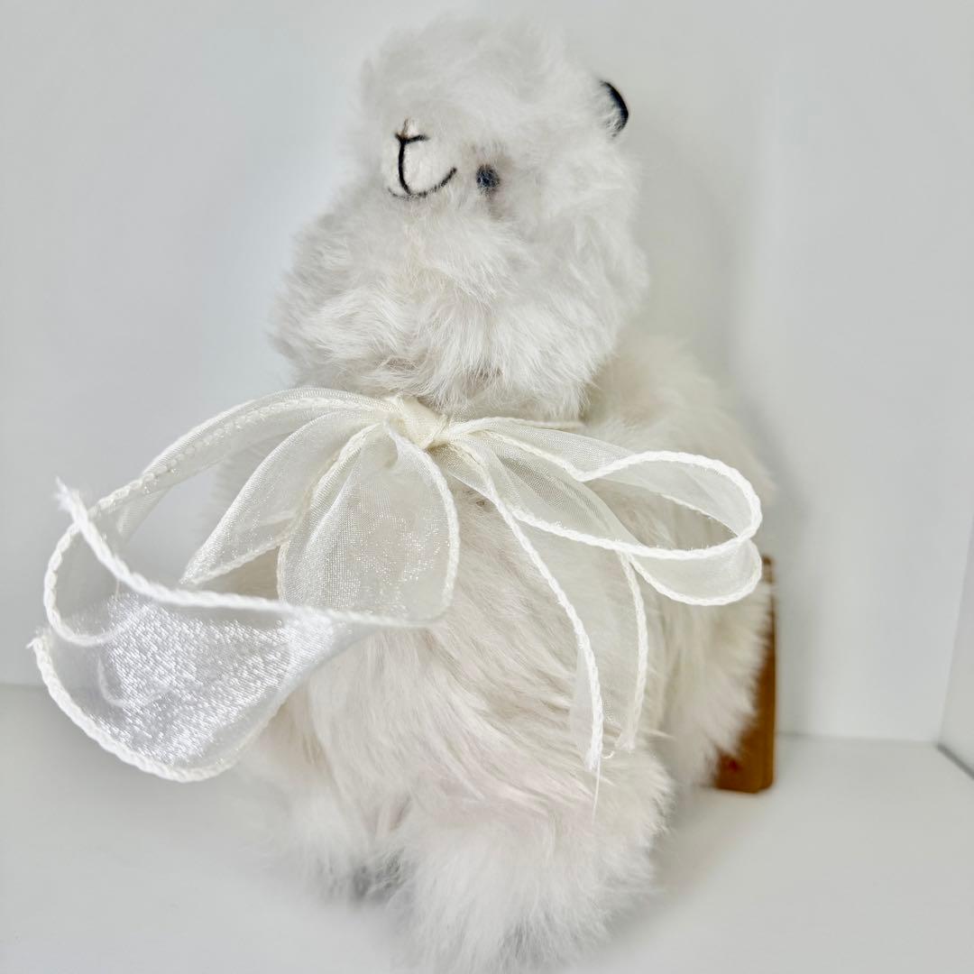 INJOI アルパカ ぬいぐるみ 約22cm ホワイト系 天然毛