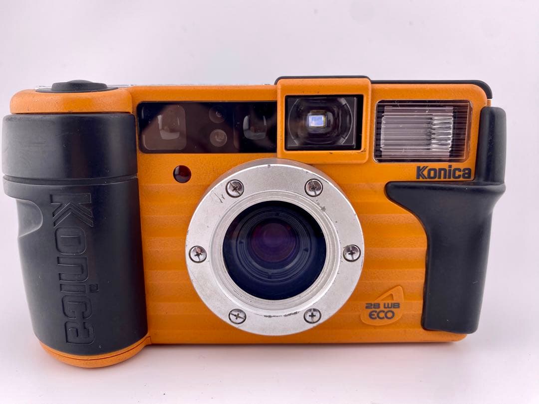 【１】完動品 Konica コニカ 28 WB ECO 現場監督 オレンジカラー