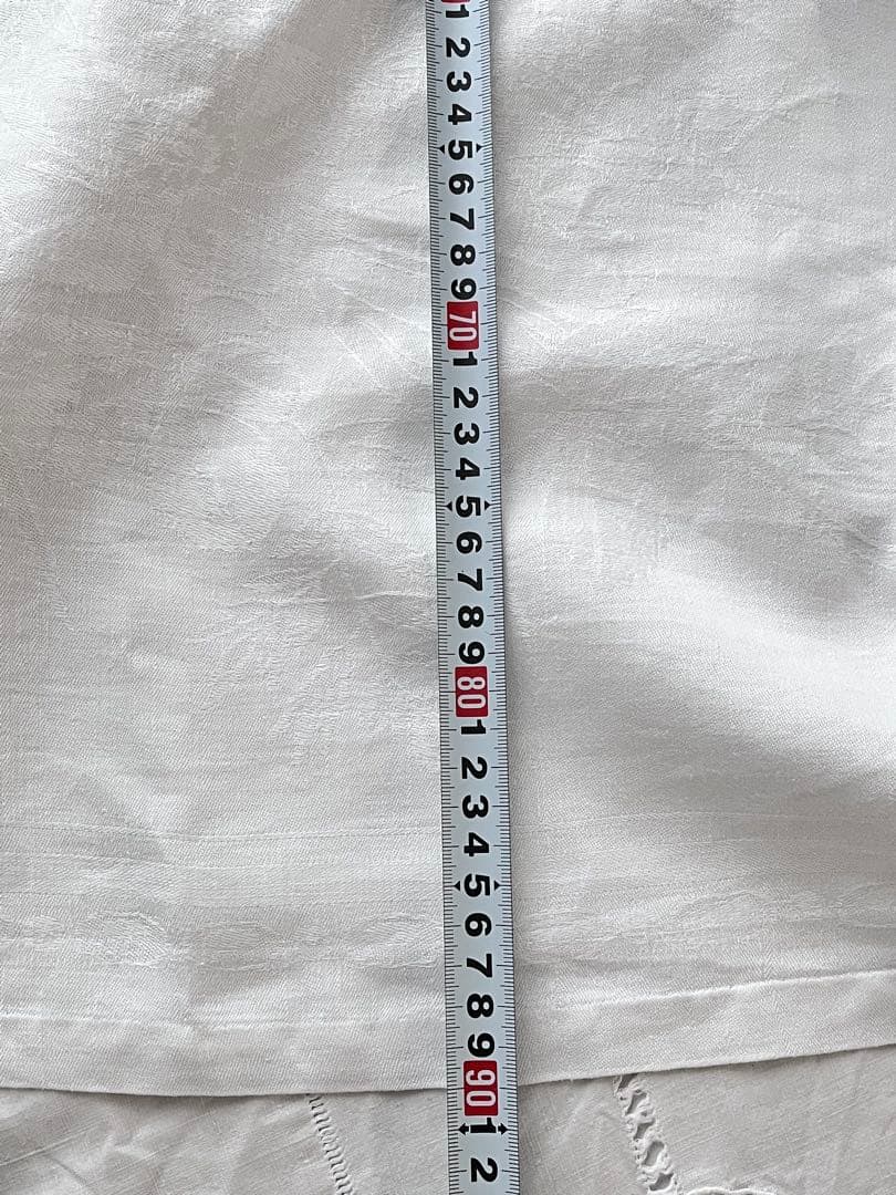 【美品】フランスアンティーク gBダマスクリネン 手刺繍モノグラム エプロン