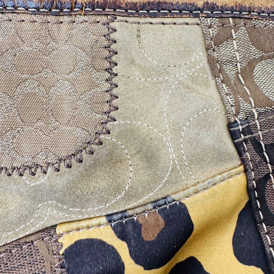 ✨COACH✨コーチ✨シグネチャー✨レオパード✨パッチワーク✨ショルダーバッグ✨