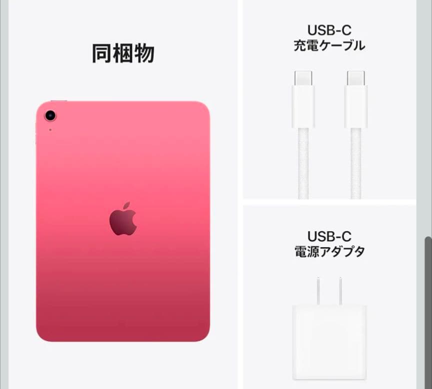 ピンク iPad 本体 USB-C付属