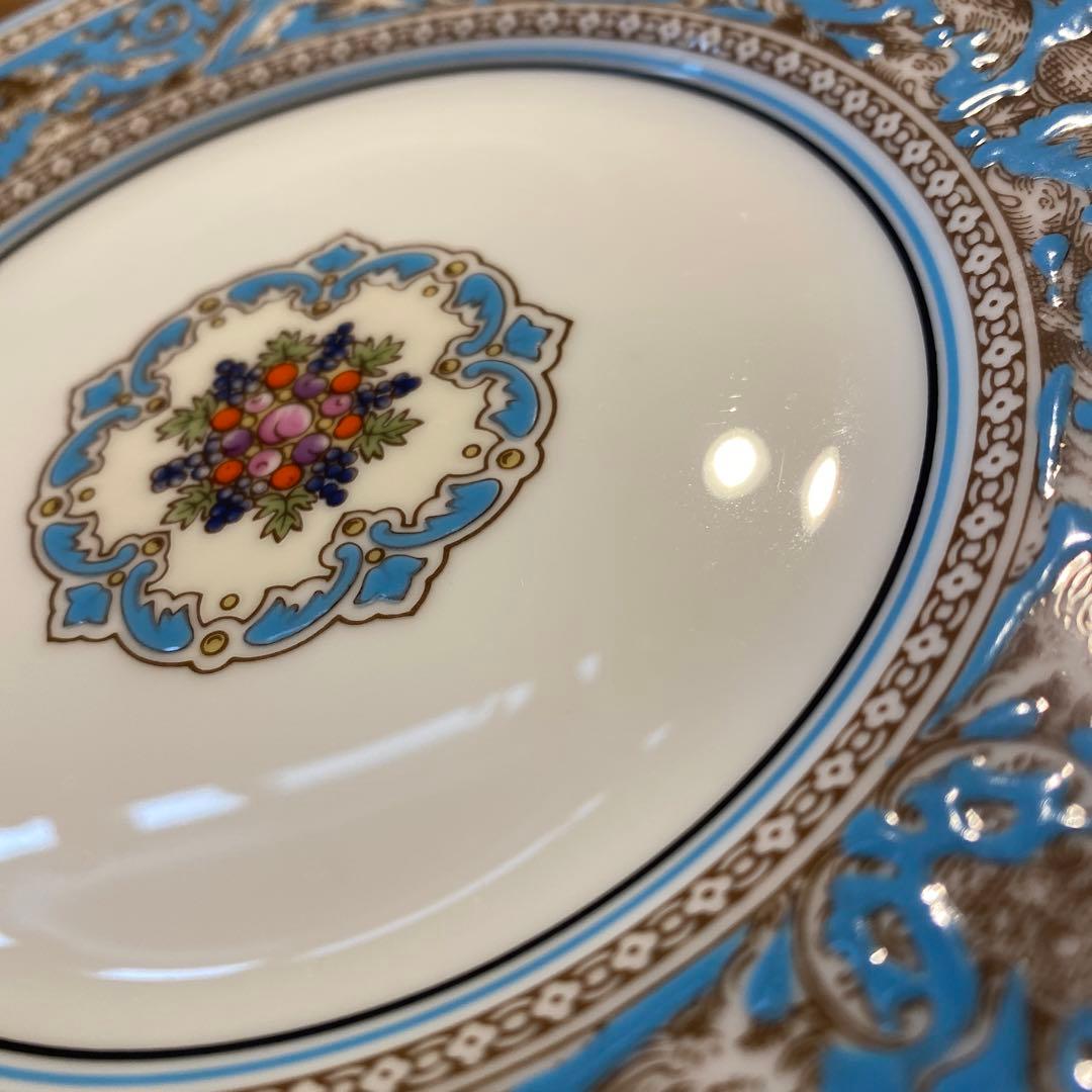 フロレンティーン　ターコイズ　プレート　17㎝　3枚　黒壺　ケーキ