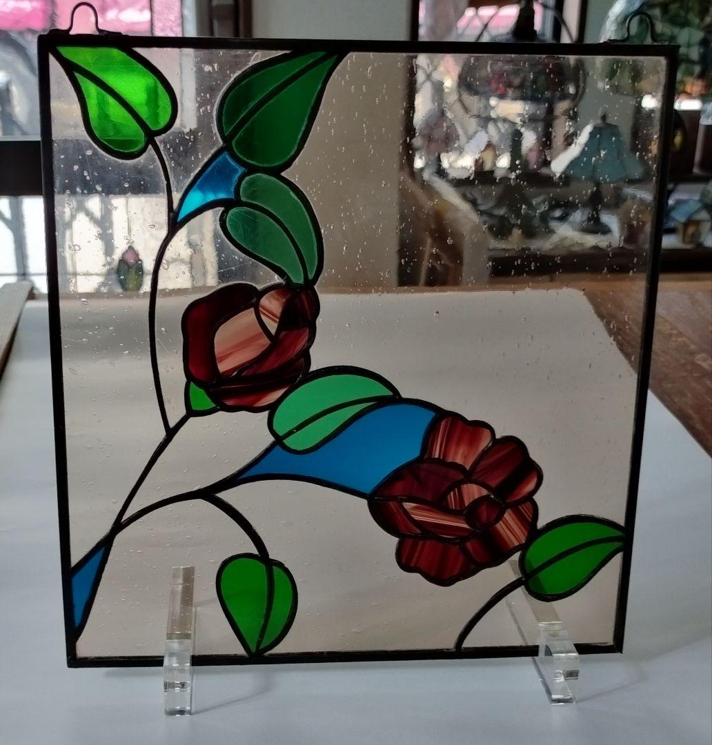 ステンドグラスミニパネル　薔薇