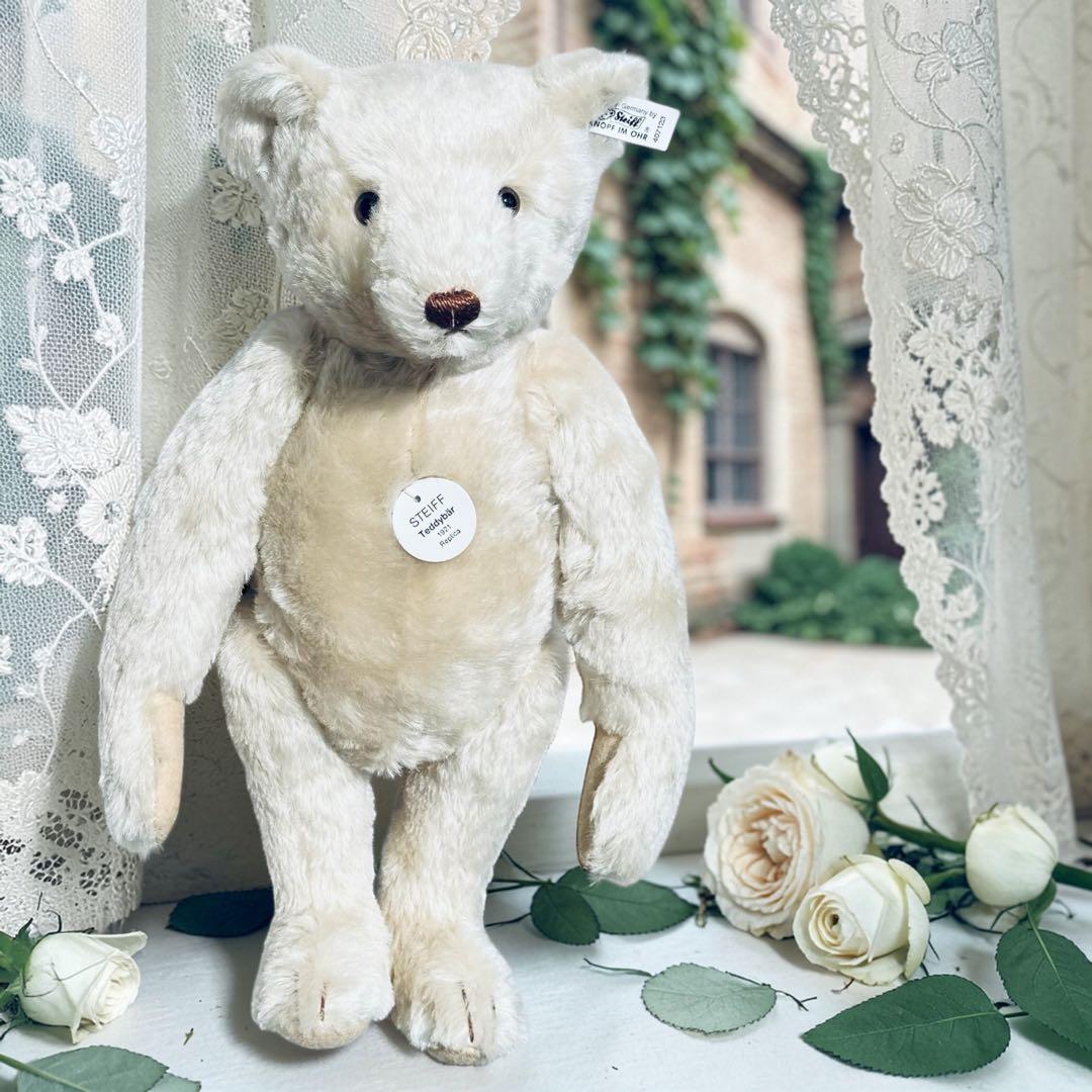 シュタイフ テディベア 1921 レプリカ ホワイト 証明書 箱 冊子 美品