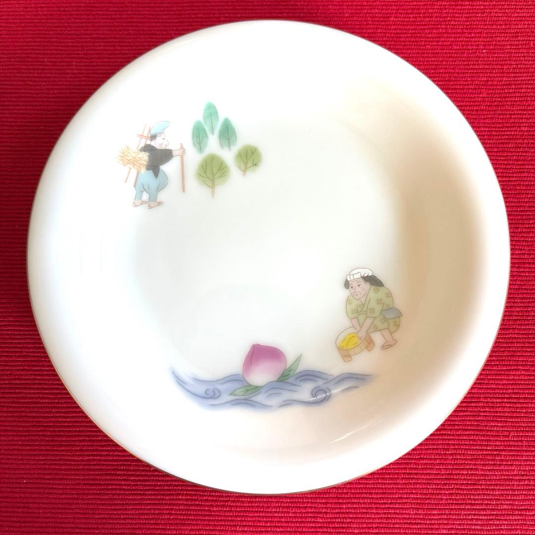 希少　香蘭社　縁金　桃太郎　銘々皿【新品未使用品】