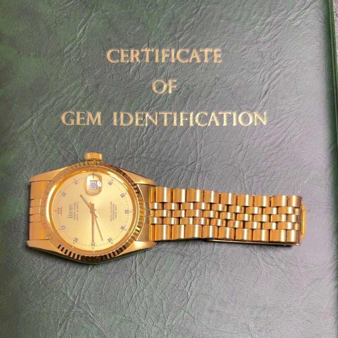 【宝石鑑別書】クロイゼ ダイヤモンド付き腕時計 動作未確認