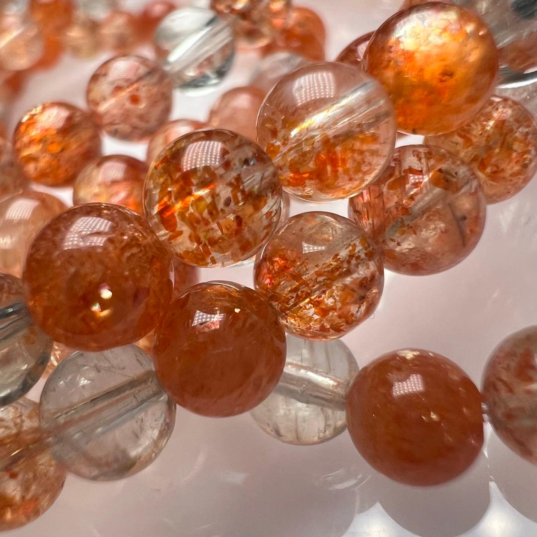 【611021】ハイグレード アルーシャサンストーン 5mm54cm 3連ブレス