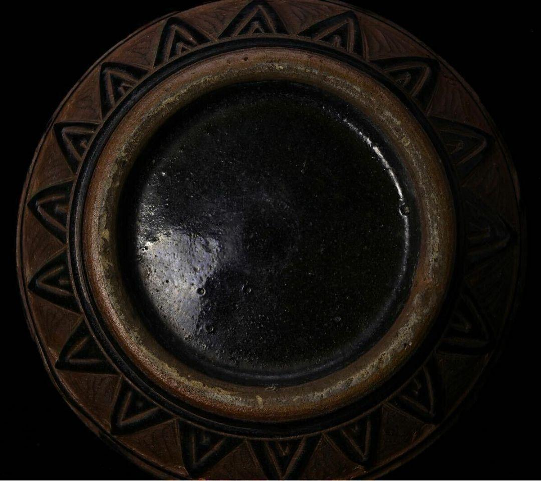 古琉球 時代物 掻落 花瓶 壺 古陶磁 花器 花入 壺 魚 インテリア