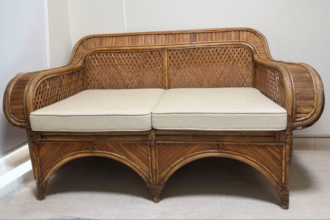 1970年代フランス製【ヴィンテージ家具】バンブー ソファ