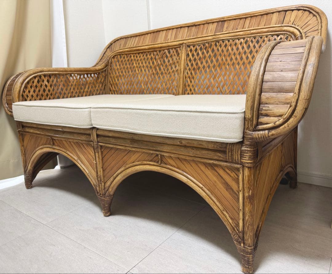 1970年代フランス製【ヴィンテージ家具】バンブー ソファ