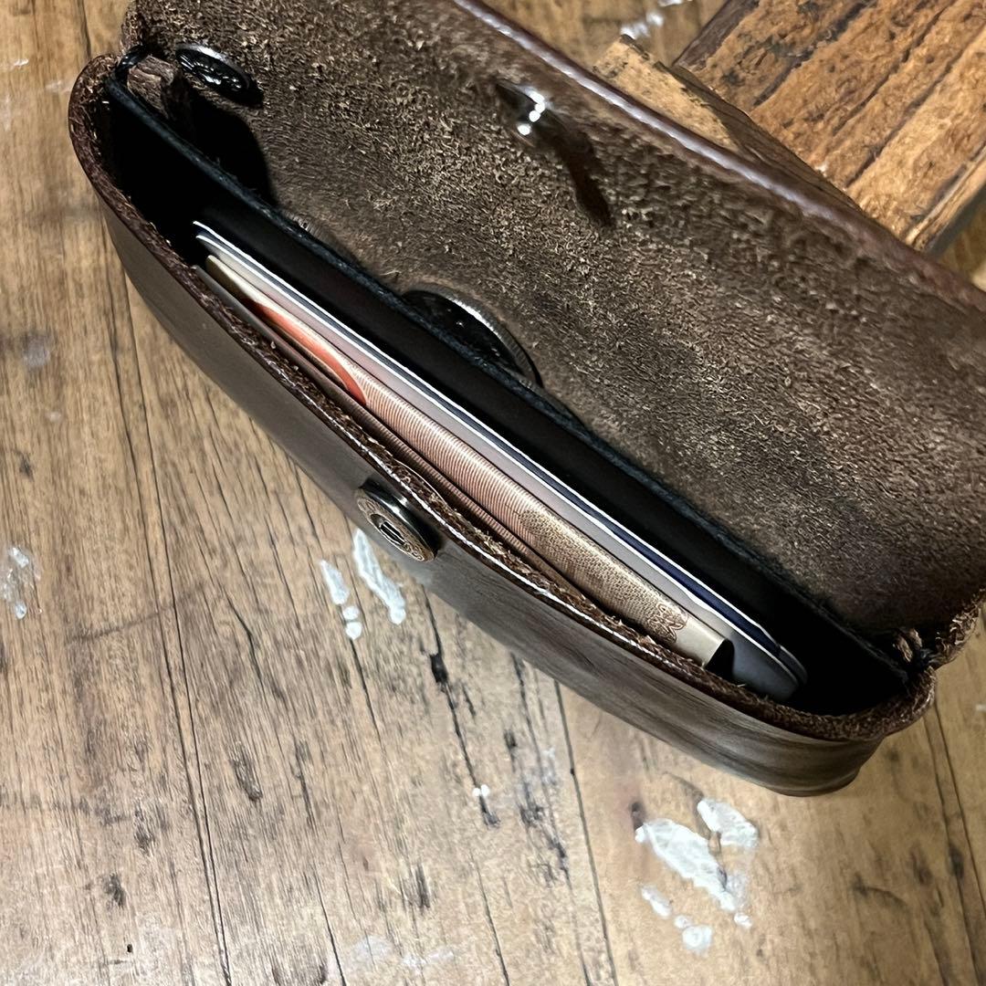 クロムエクセル 茶芯 コンパクトウォレット ベルトループ ミニウォレット #09