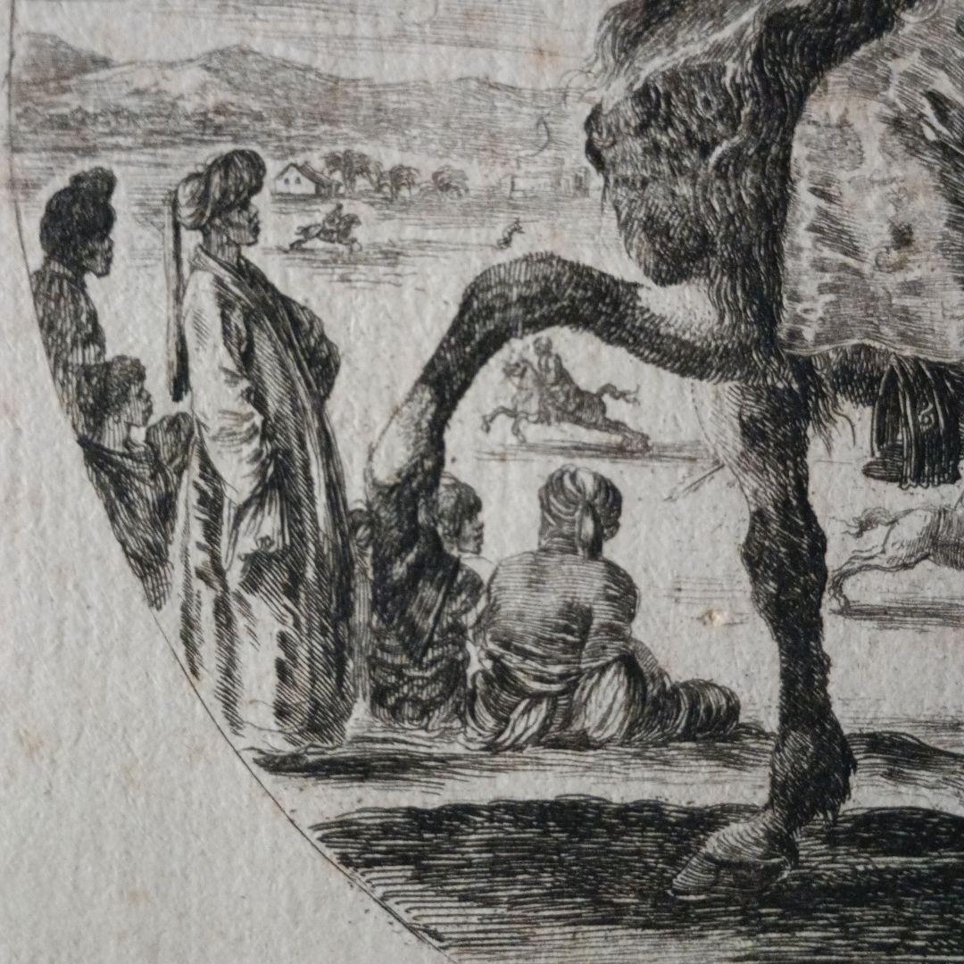 お値下げ　額装品　1640年頃　ステファノ・デラ・ベッラ　騎乗の戦士　稀少作品