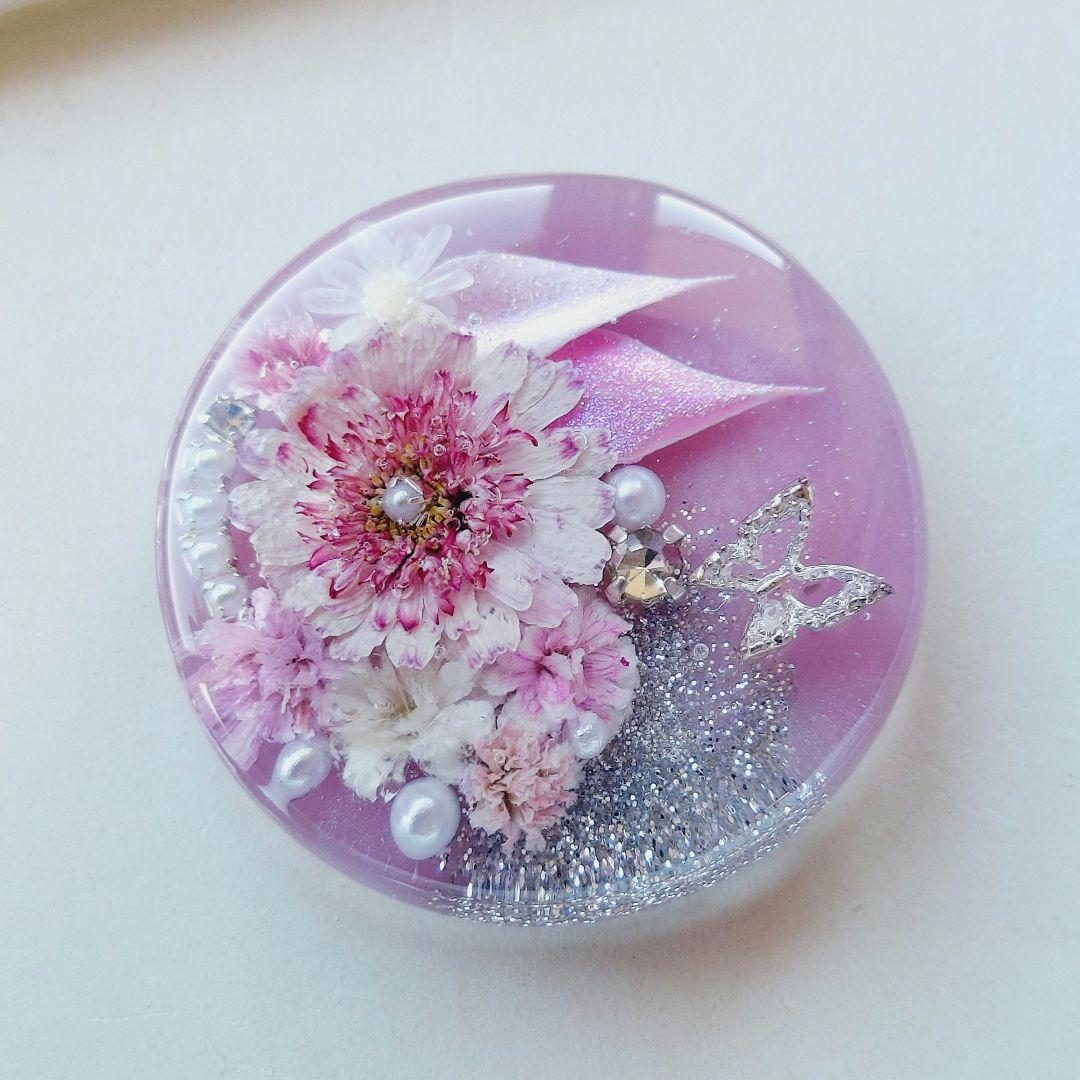 【1732】レジン　マトリカリア　ヘアゴム　ポニーフック　ブロ―チ　ハンドメイド