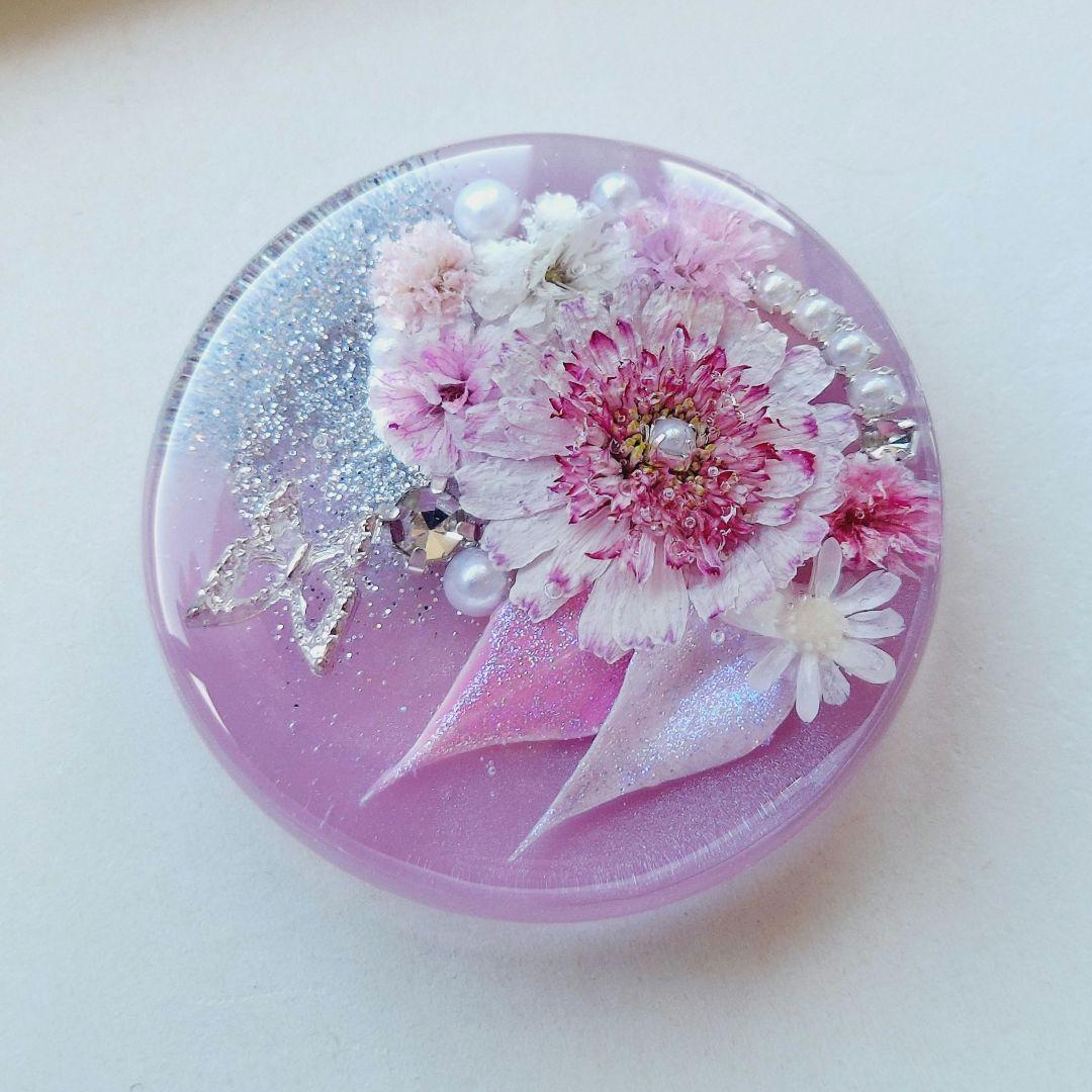 【1732】レジン　マトリカリア　ヘアゴム　ポニーフック　ブロ―チ　ハンドメイド
