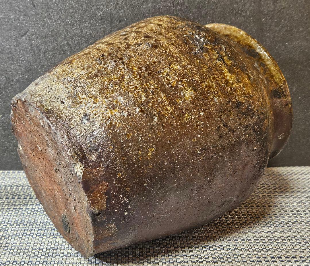 江戸時代　古丹波　自然釉　壺　種壺　花入れ　花生け　茶道具　茶室　高18.1cm