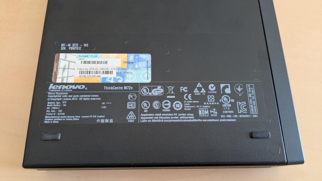 Windowsデスクトップ Lenovo ThinkCentre M72e