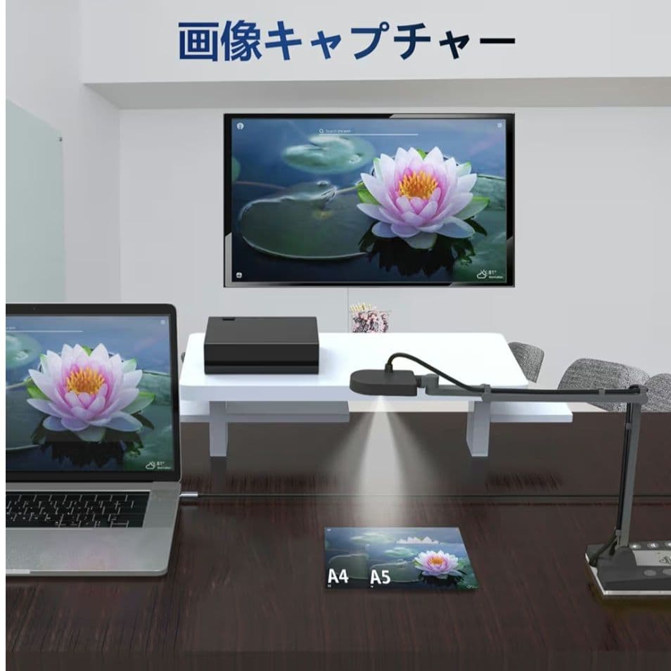 書画カメラ 4K 1500万画素 webカメラ プロジェクターに直接投影