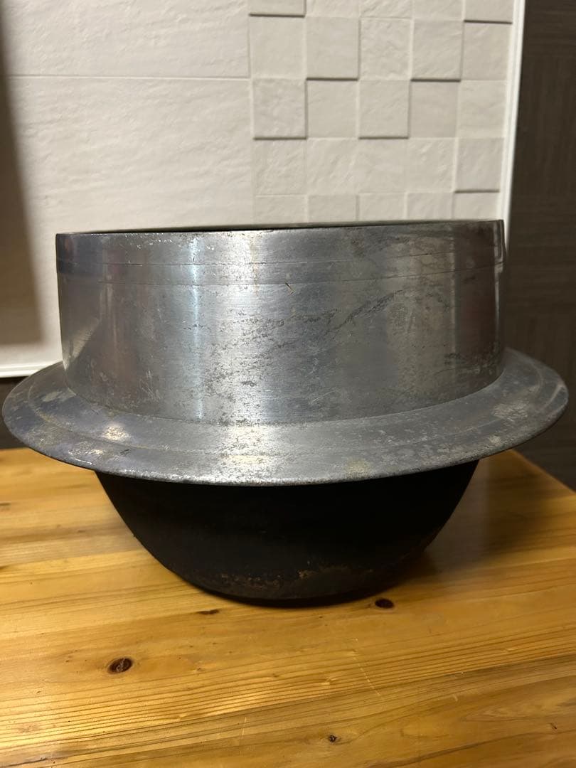 アルミ釜　特大サイズ　伝統的　アルミ調理器具　大正　昭和レトロ　古民家カフェ
