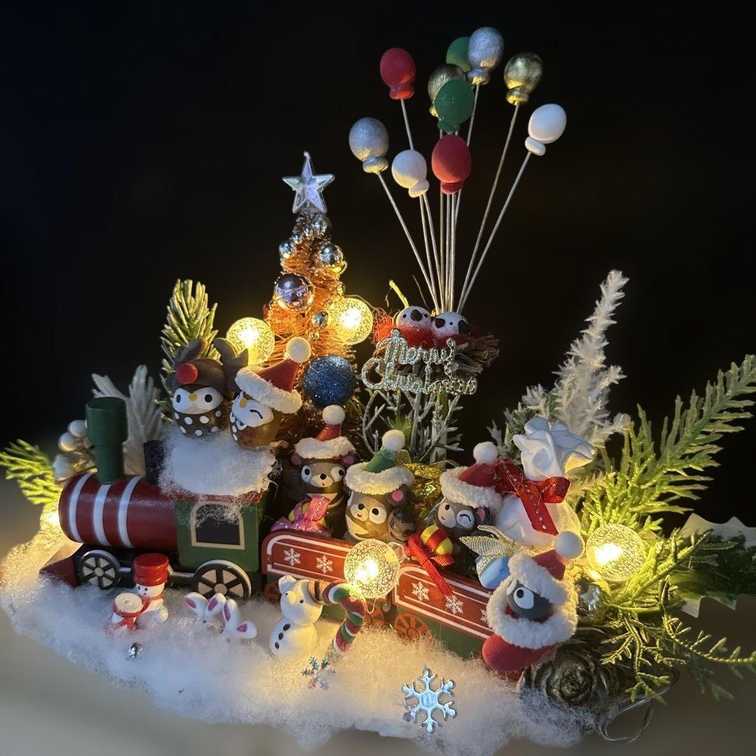 どんぐりアート♡ Xmasタペストリー風リース＆ let's goトレイン♡