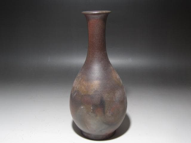 ☆　桃山造　備前花入　一滴　堀内流　十二代　兼中斎　宗完の花押☆y641