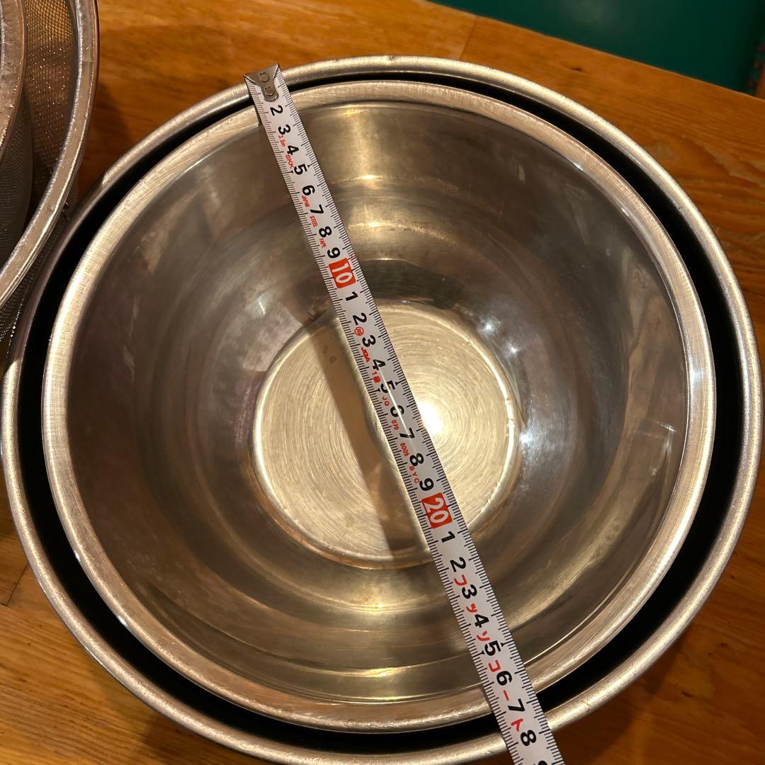 業務用ステンレス製ボウルとざるセット