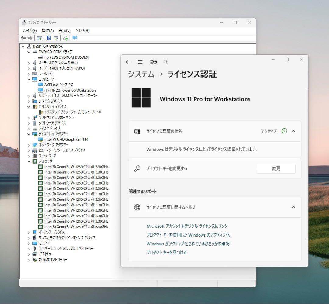 ベアボーン状態のHP Z2 Tower G5（Xeon W-1250付き）
