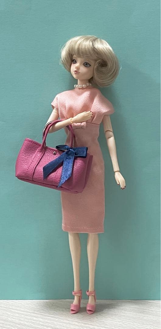 ★ハンドメイド★ ミニチュア トートバッグ ローズピンク大  アウトフィット