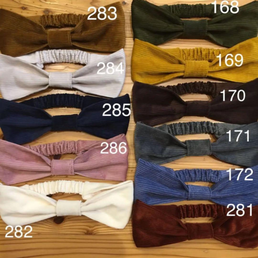 ＊handmade＊コーデュロイ リボン型ターバン