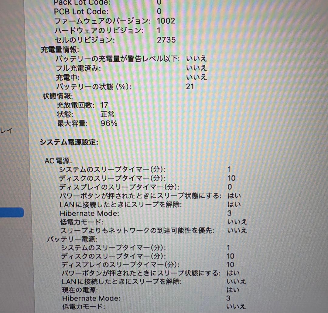 【極美品】Apple MacBook Air (M1, 2020)充放電17回