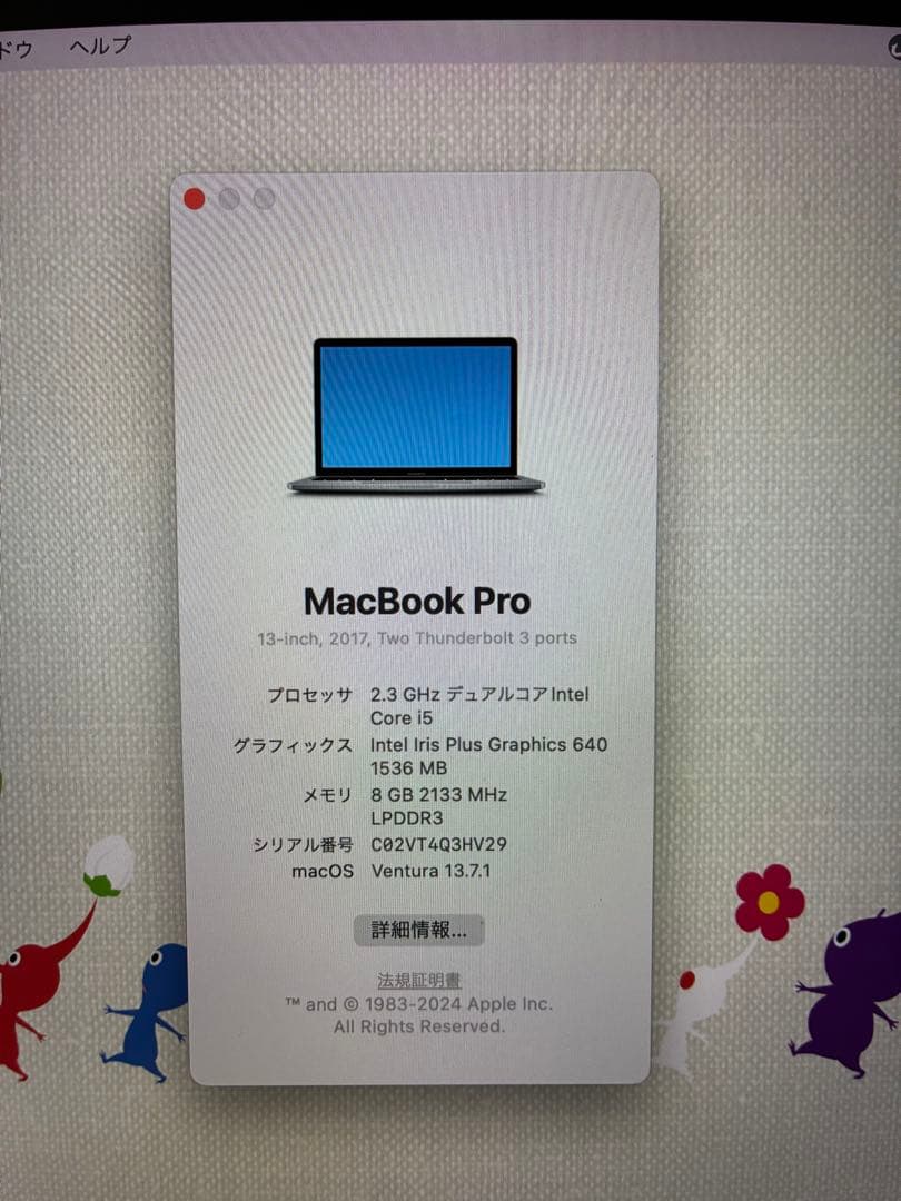 し*ー様 Apple MacBookPro 13 2017 i5/8G/256G