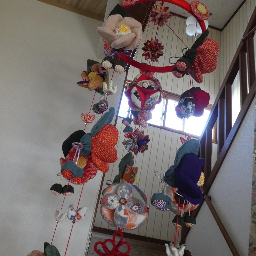 古布　正絹　吊るし雛　錦紗縮緬　アンティーク　疋田模様　さげもん　鬼しぼ