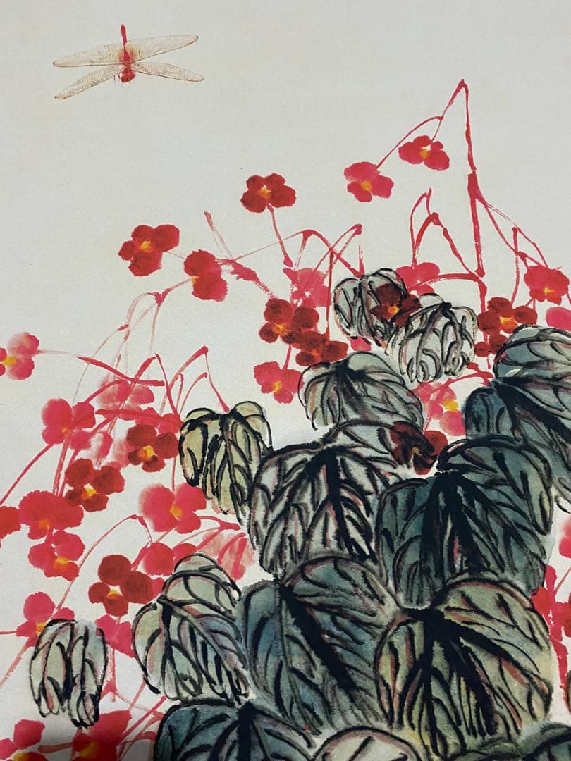 齐白石 海棠秋聲 中国画 掛け軸 水墨画 和室 玄関 茶室 壁掛け 美術品