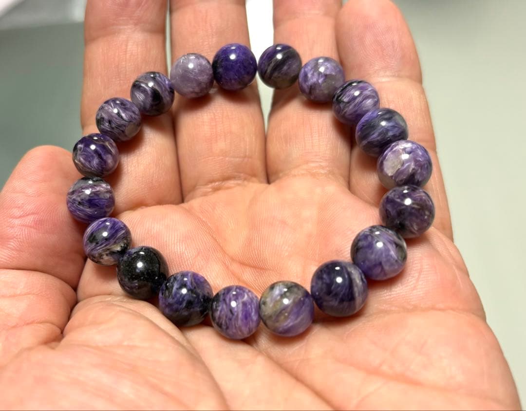 ヒーリングストーン チャロアイト ブレスレット（１０mm珠）鑑別書付き