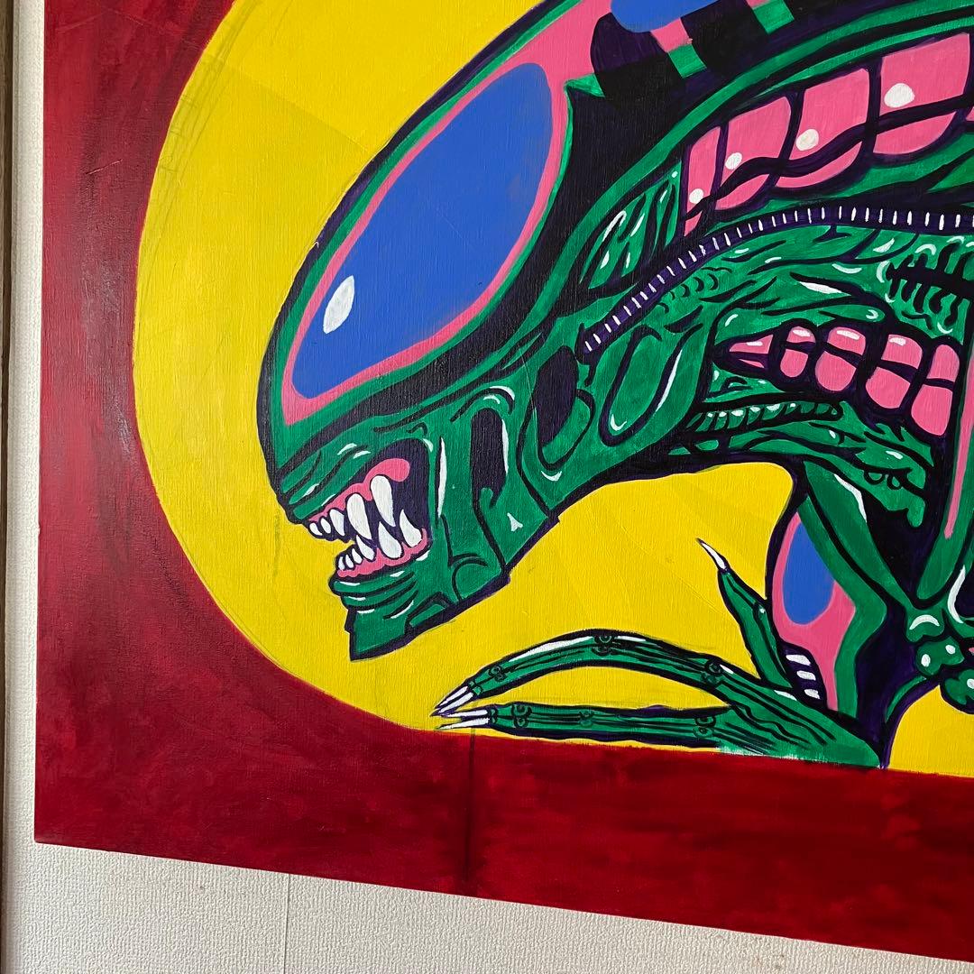 エイリアン　プレデター　大型キャンバス　F80号　SF映画　絵画