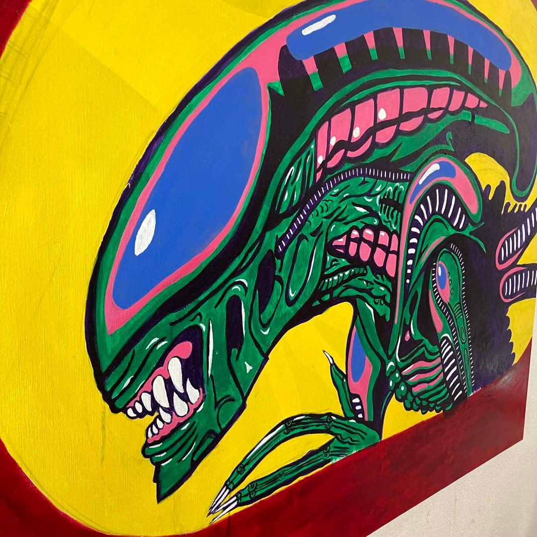 エイリアン　プレデター　大型キャンバス　F80号　SF映画　絵画