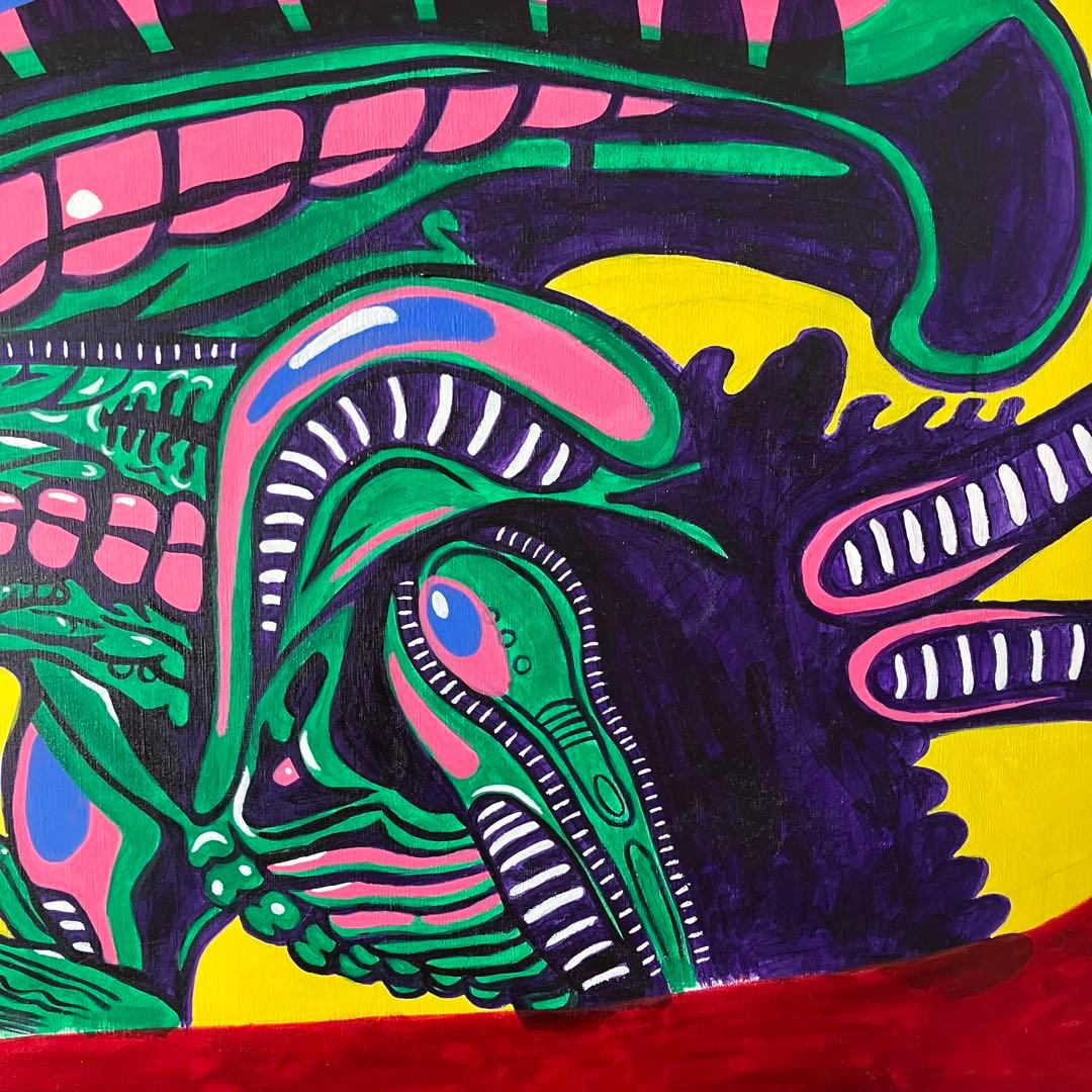 エイリアン　プレデター　大型キャンバス　F80号　SF映画　絵画