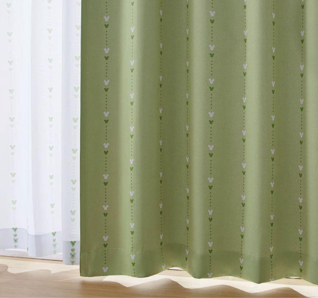 ベルメゾン ディズニー 遮光 UVカーテン・レースカーテン4枚組　4点セット