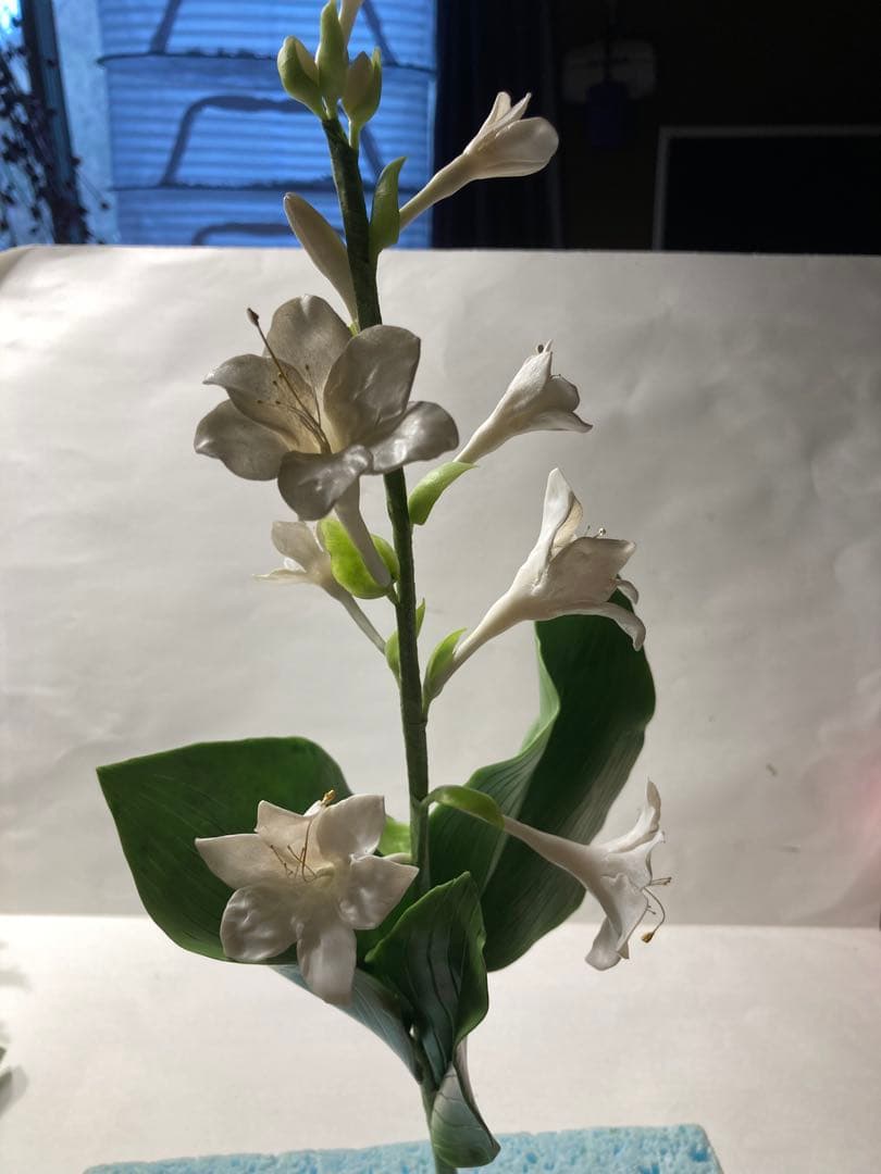 鶯さん専用 クレイフラワー　白花ギボウシ（たまのかんざし）