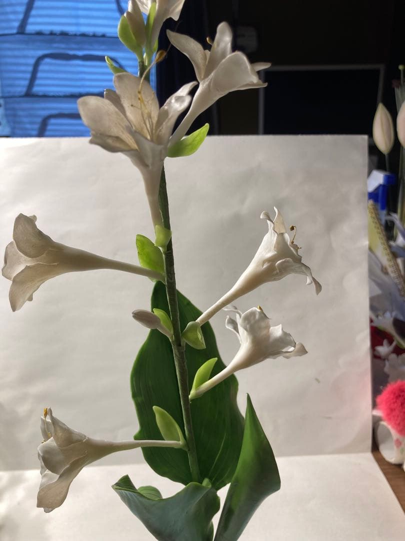 鶯さん専用 クレイフラワー　白花ギボウシ（たまのかんざし）