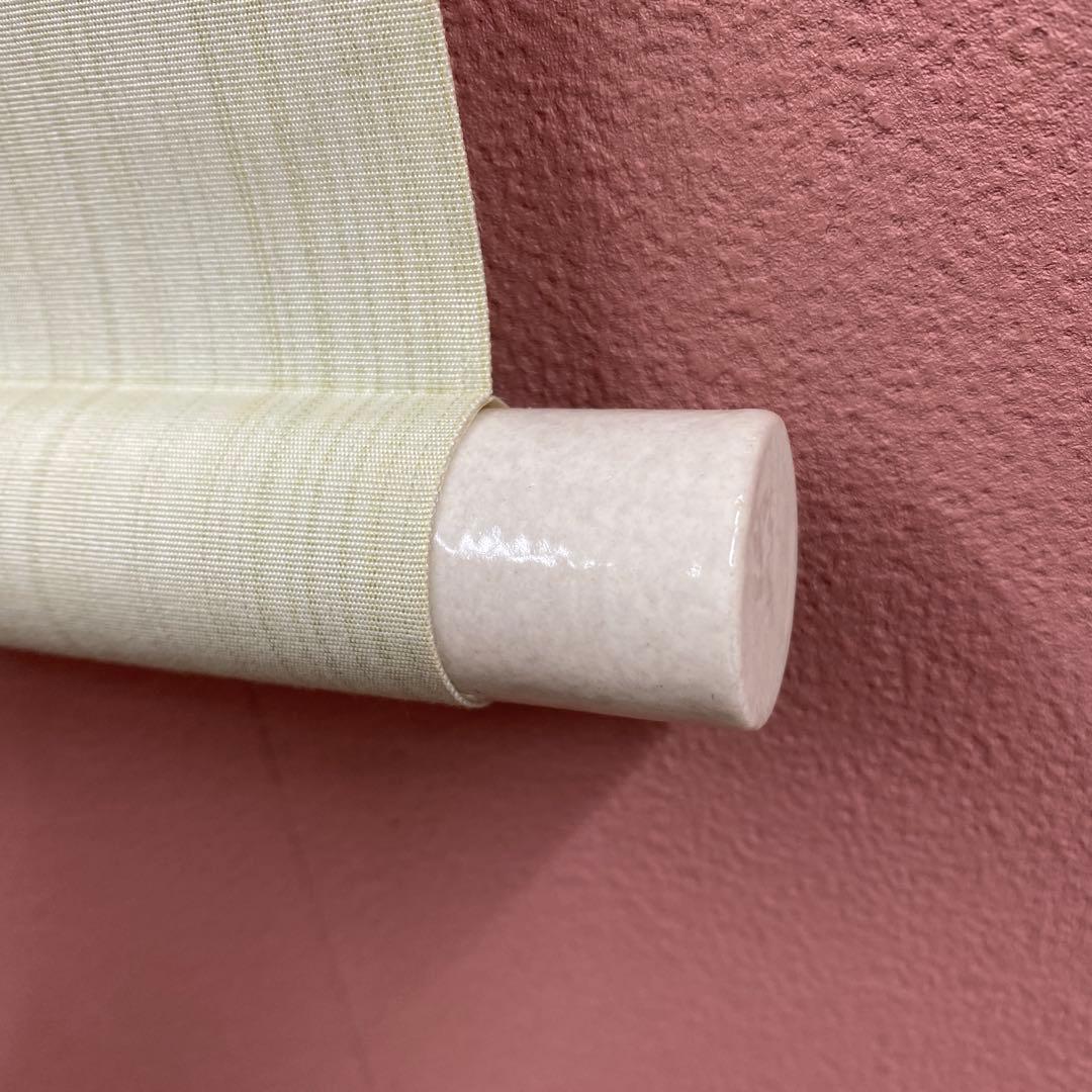 美品 掛け軸 野中晃司作「春霞」共箱 桜風景画 縁起物 山水