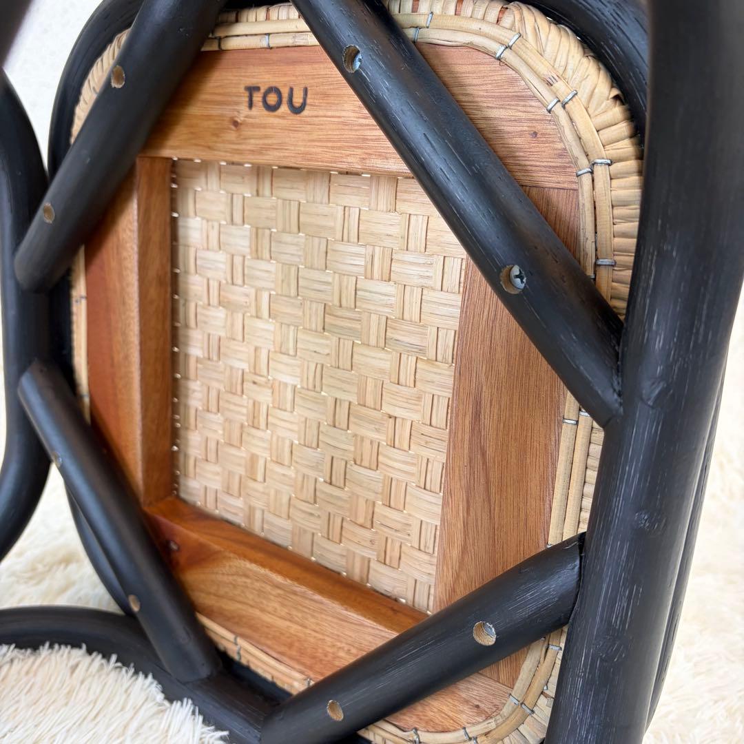 送料無料 TOU SR Stool black ラタン スツール 黒 藤 ②