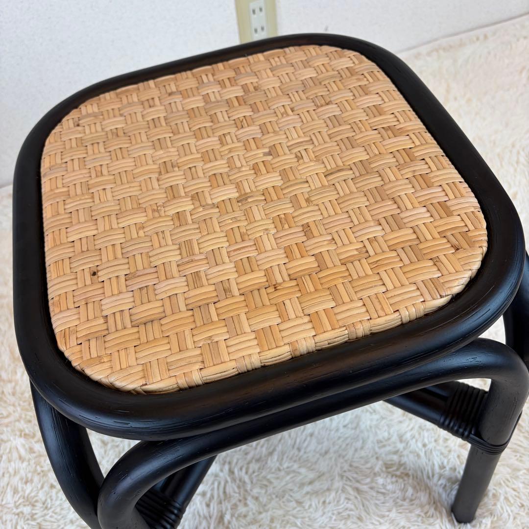 送料無料 TOU SR Stool black ラタン スツール 黒 藤 ②