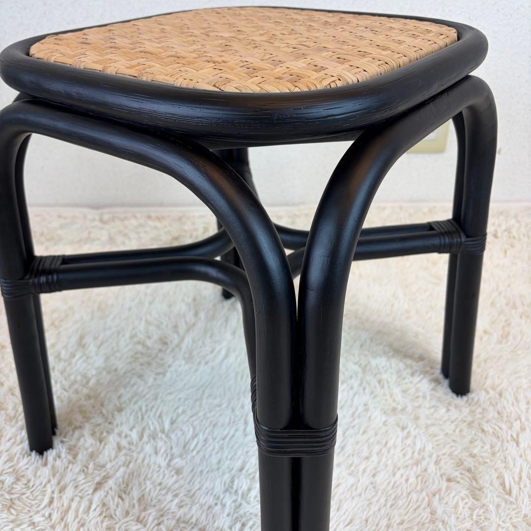 送料無料 TOU SR Stool black ラタン スツール 黒 藤 ②