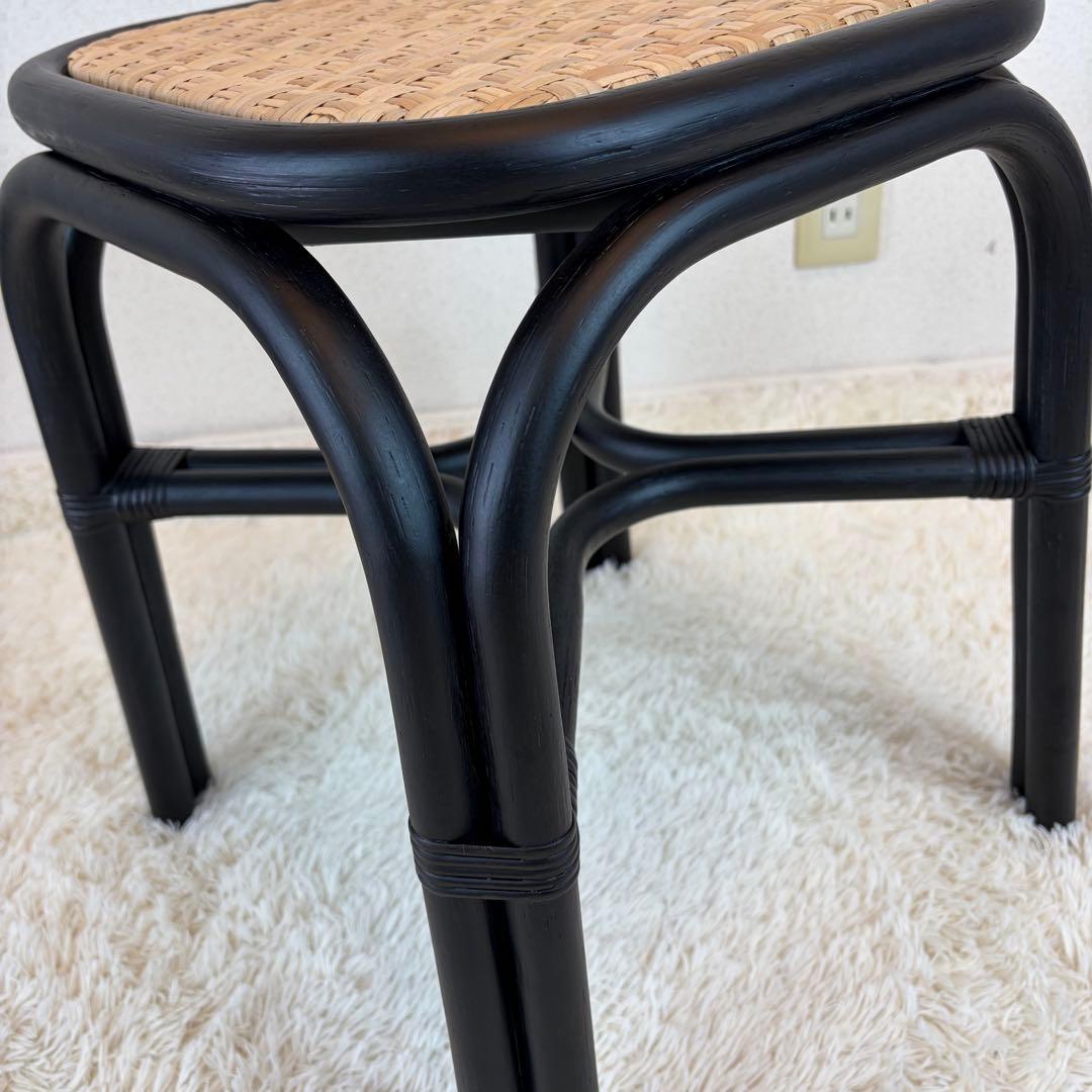 送料無料 TOU SR Stool black ラタン スツール 黒 藤 ②